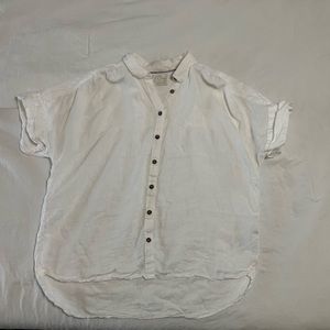 Relaxed-fit short-sleeve Baird McNutt Irish linen shirt, size XL